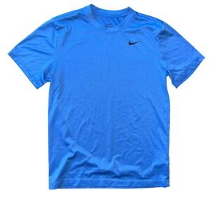 Nike Dri Fit Kids T Shirt Blue Short Sleeve Athletic Tee